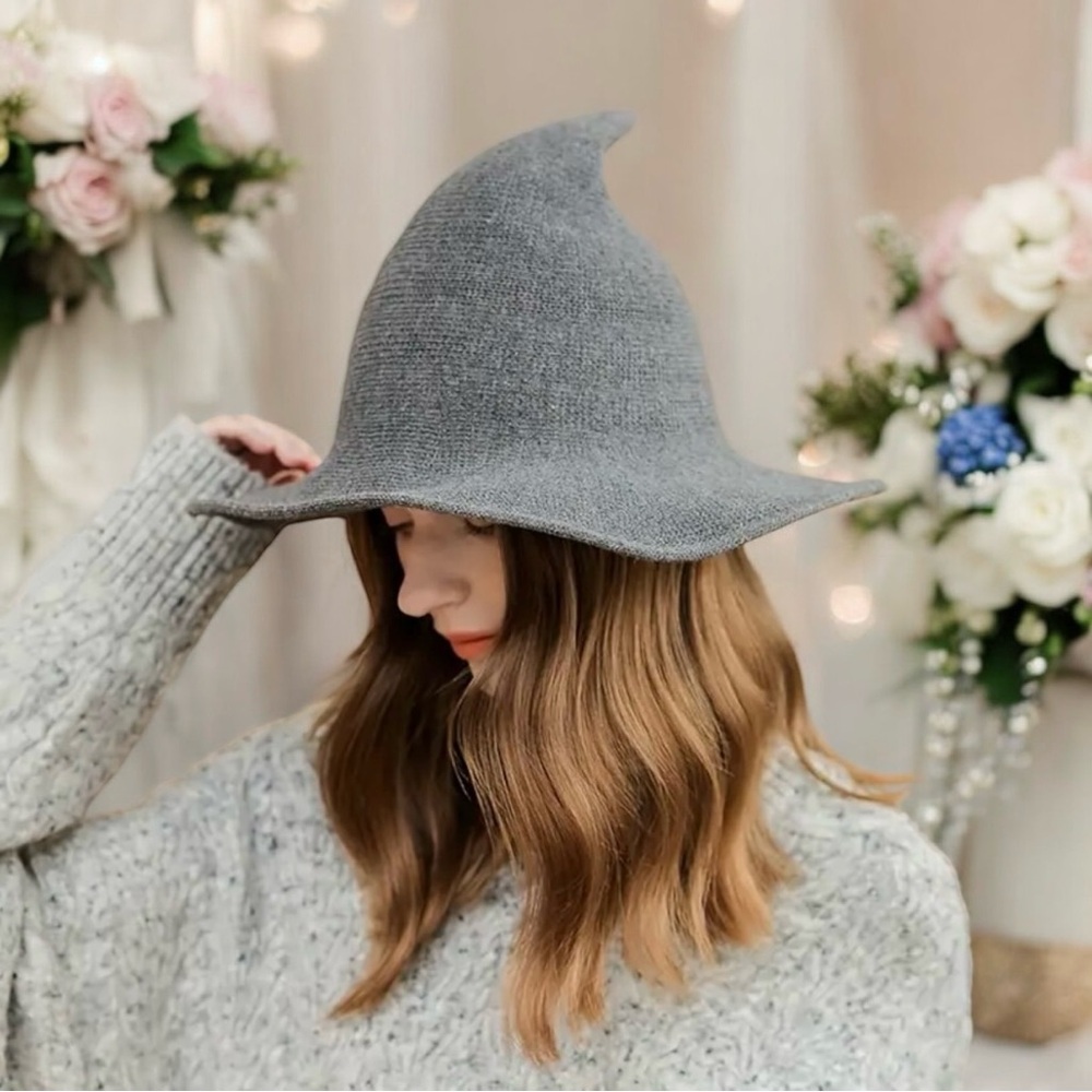Grey Witchcraft Unisex Woolen Hat WarmStylish for Halloween or‎ Daily Wear